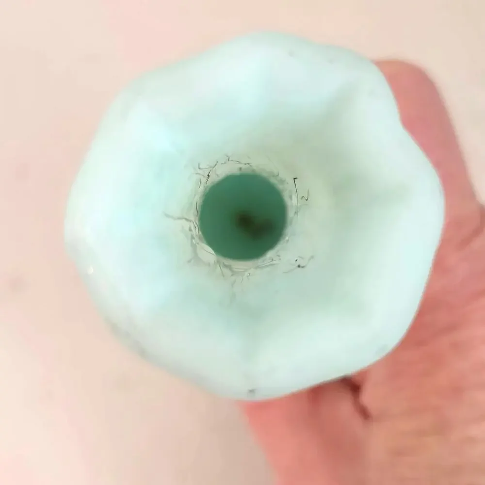 Vintage Fenton Bud Vase Blue Roses Hand Painted Satin Glass Artist Signed MCM
